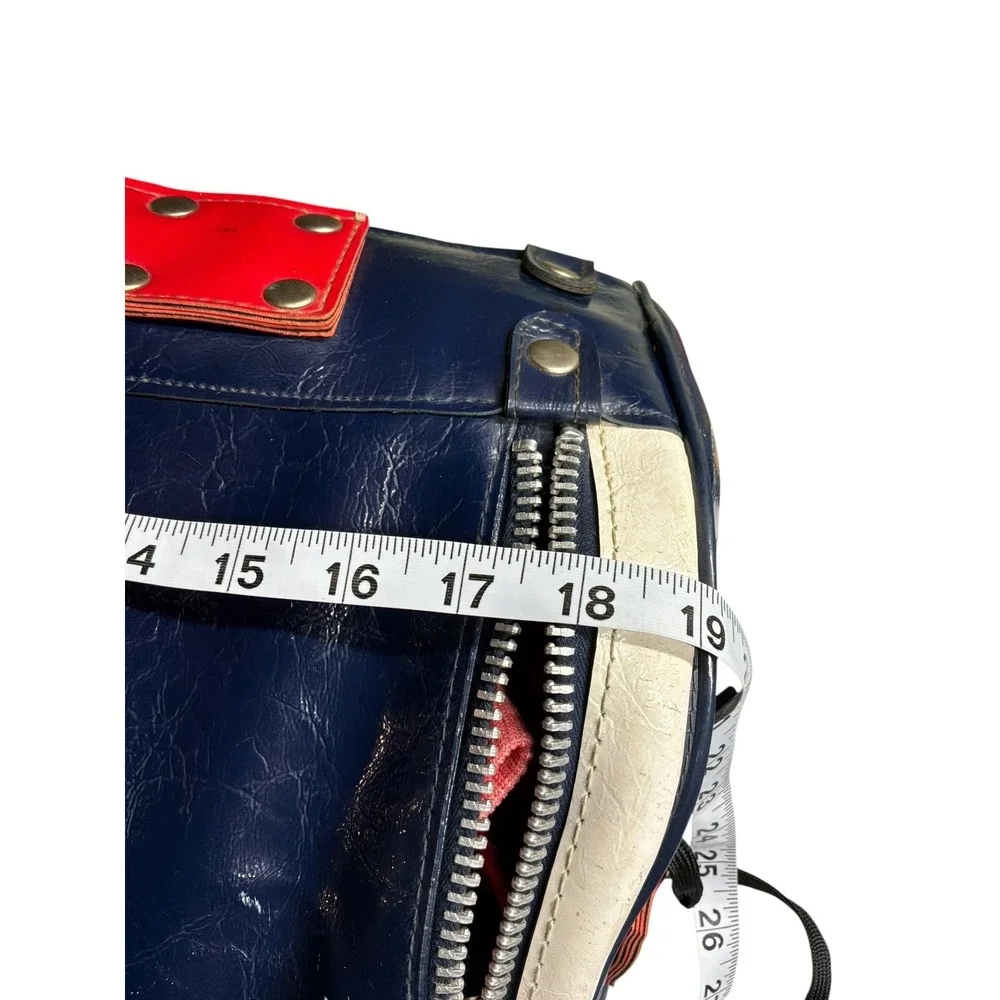 [Retro] Unisex Total-Care Vintage Barrel Duffel Bag OS Navy Red White